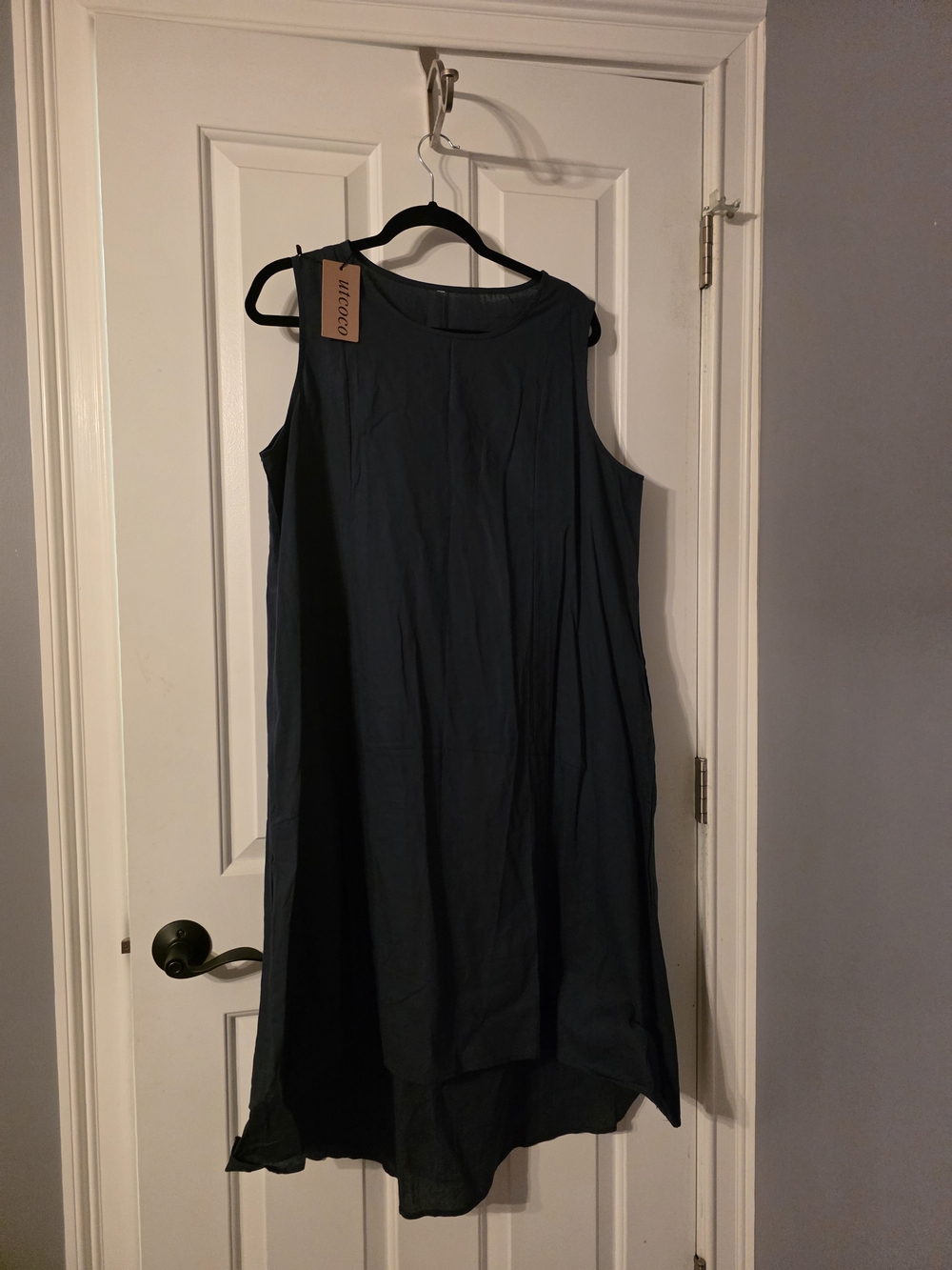 NIC+ZOE Sleeveless Asymmetrical Hem Teal Dress
